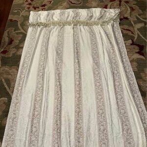 SINGLE Brand New Custom Striped 120W x 100L Curtains with Sewn in Valences